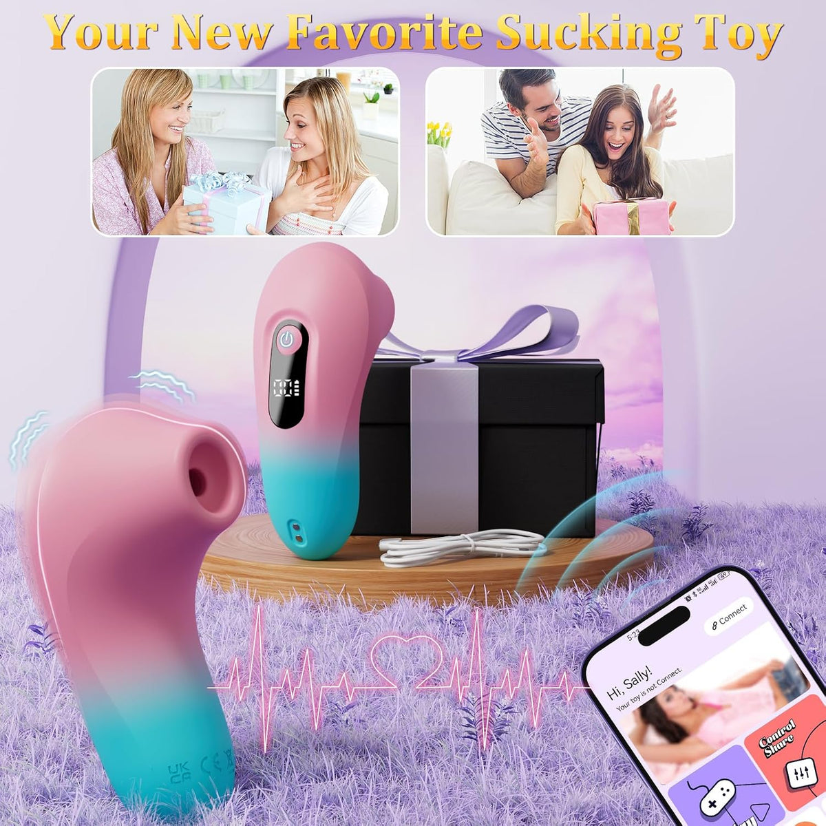 Sucking Vibrator Sex Toys for Women - APP Remote Control Female Vibrator Wand with 10 Suction, Nipple Sucker Mini Vibrators Rose Adult Sex Toys & Games for Women Couples Oral Sex Pleasure