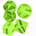 Sex Dice Games, Date Night Dice Toys for Couple, Acrylic Dice for Romantic Ideas（Glow in the Dark Dice 5PCS