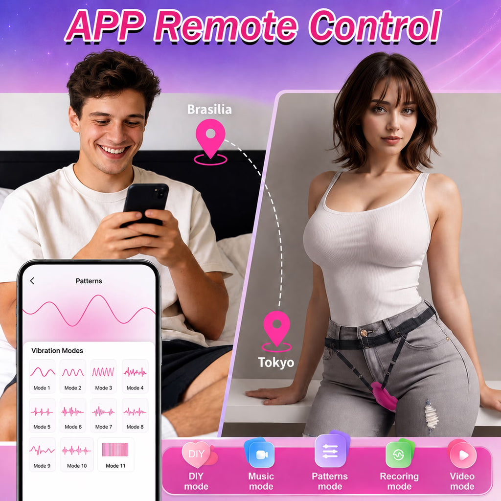 APP Remote Control Vibrator Female Sex Toys Bluetooth Wearable Vibrating Panty Silicone Mini Stimulator Waterproof Adult Toy with 11 Vibrating Modes for Women Couples Pleasure