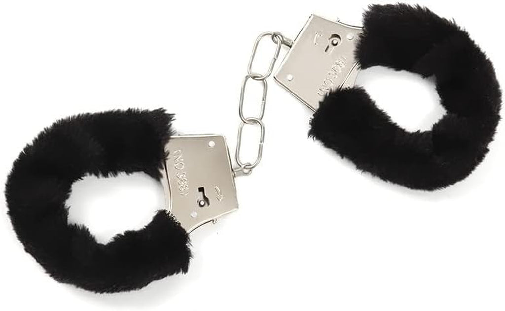 Furry Adjustable Sex Handcuffs with Keys,Ankle Bracelets,Sm Adult Plush Stainless Steel Bondage Fetish Handcuffs,Adult Sex Toys