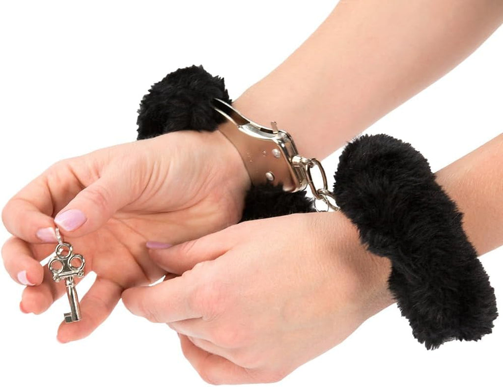 Furry Adjustable Sex Handcuffs with Keys,Ankle Bracelets,Sm Adult Plush Stainless Steel Bondage Fetish Handcuffs,Adult Sex Toys