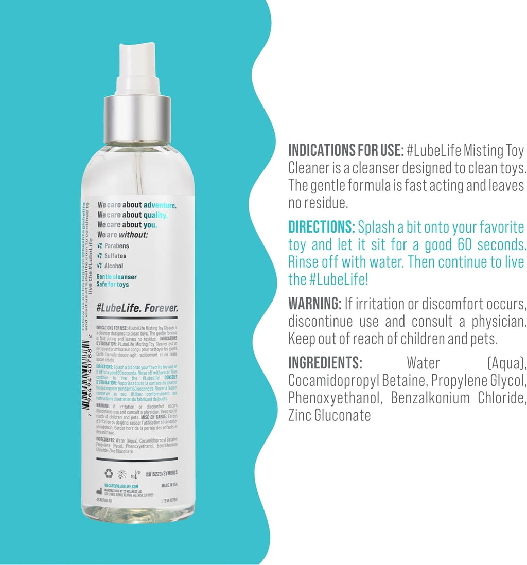 LUBELIFE All-Purpose Misting Toy Cleaner, Sprays Perfect, 8 Fl Oz