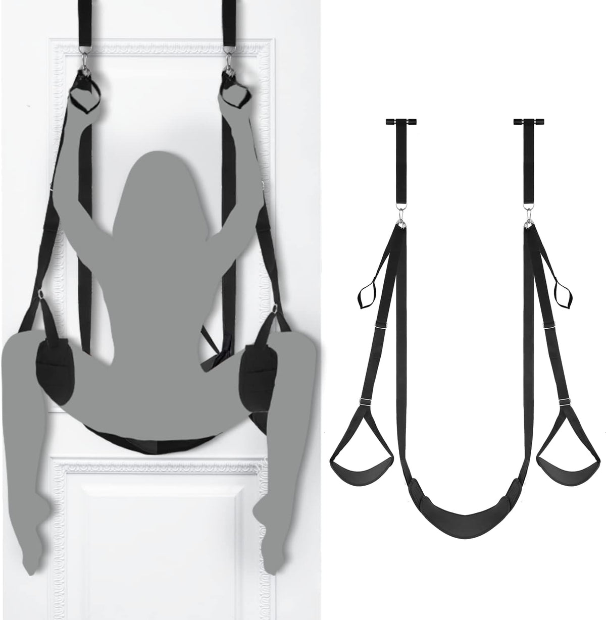 Door Sex Swing with Seat, Adult Sex Toys Bondage Love Slings for Adult Couples with Adjustable Straps, Holds up to 300Lbs
